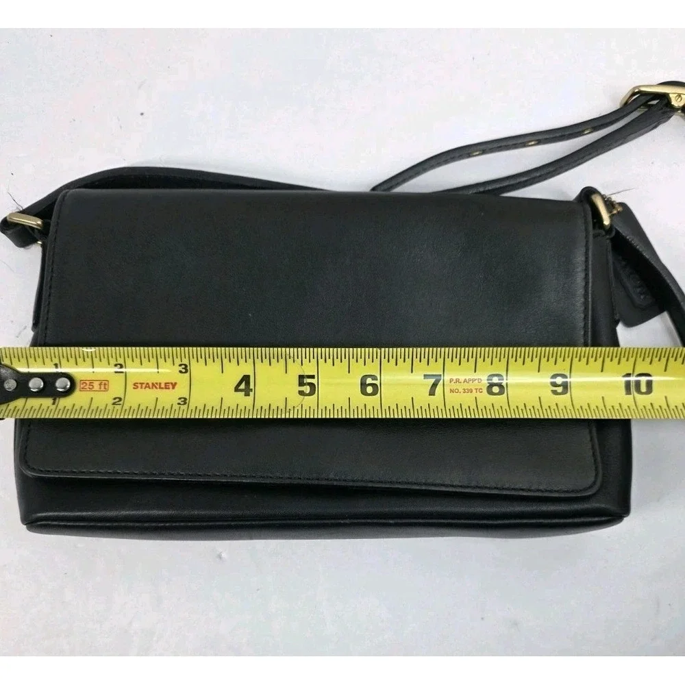 Vintage‎ Coach Legacy West Demi Flap Shoulder Bag In Black Leather G33-9599